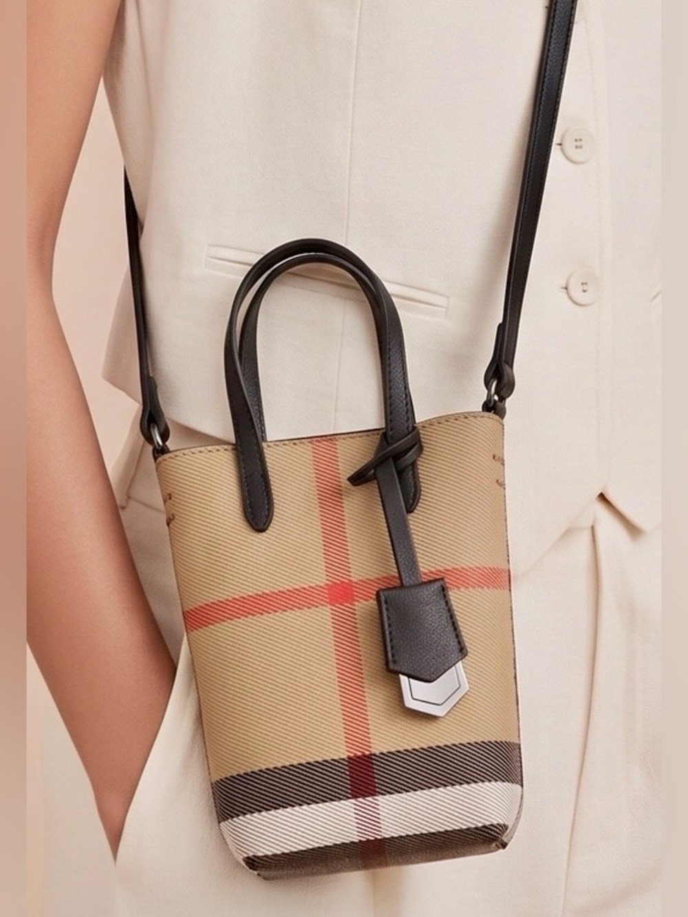 Mini Plaid  Crossbody Bag w/Removable & Adjustable Straps